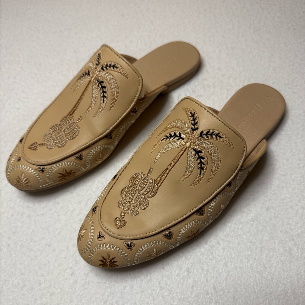 Farm Rio Women’s Beige Braided Mules Banana Tree Sz 6 / 37 EUC